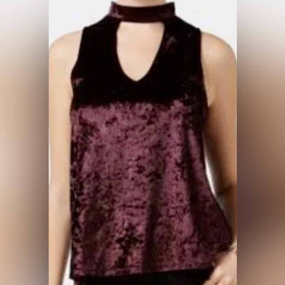 Crave fame sleeveless , purple, crush velvet choker blouse